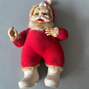 VTG Rushton 1950/1960 Rubber Face Santa 16” Cloth Body @READ READ@